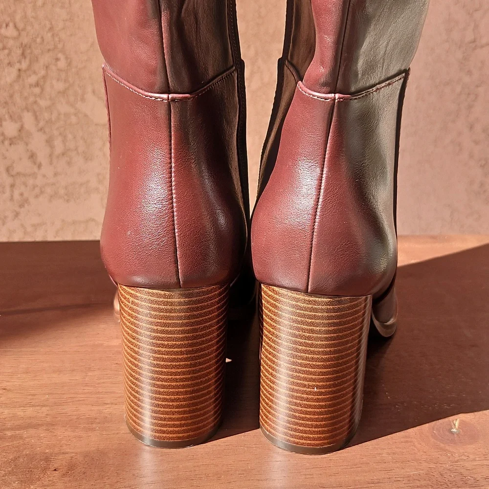 Unisa Unlanna Wine Knee Tall Heels Boots 11